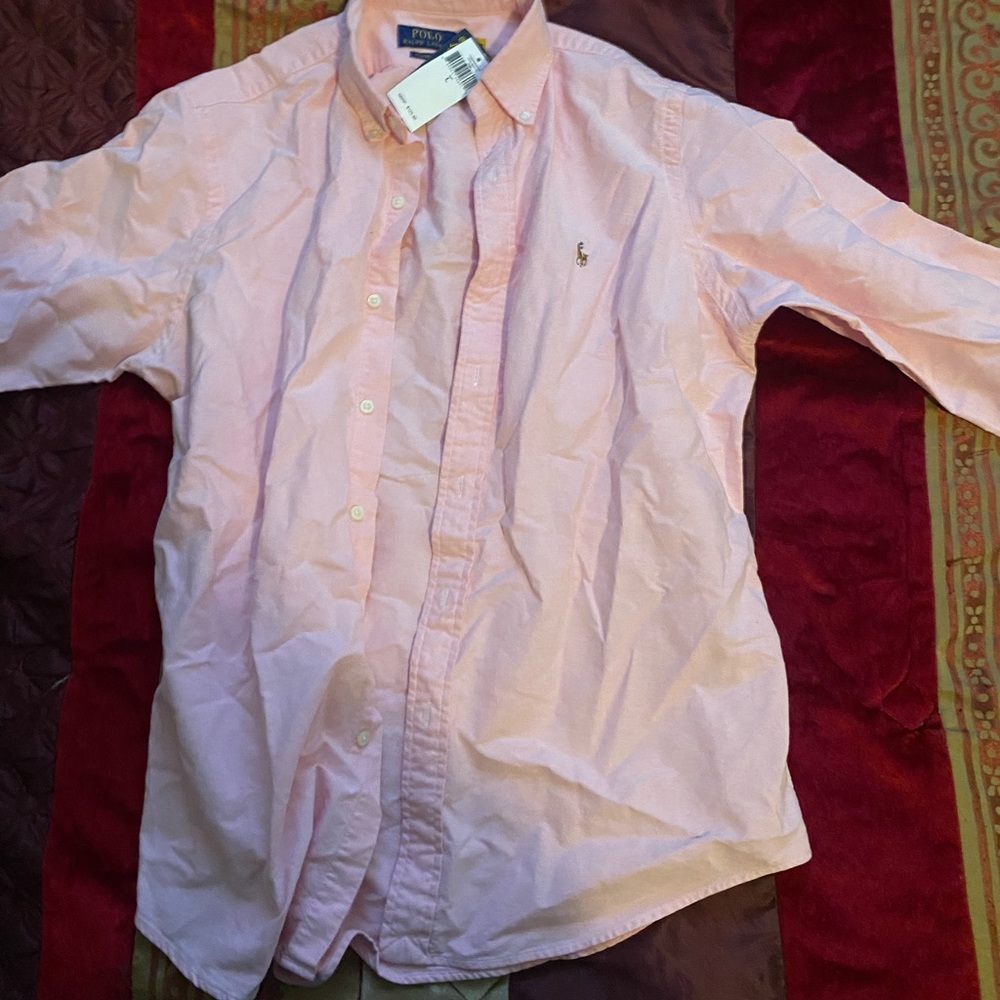 Long sleeve polo collar shirt